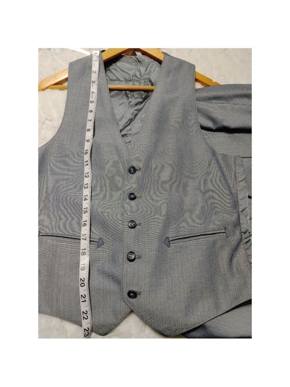 Men's Vintage Warren Sewell Western Light Blue 3-Piece Suit 40R Pant 32R - Picture 11 of 16